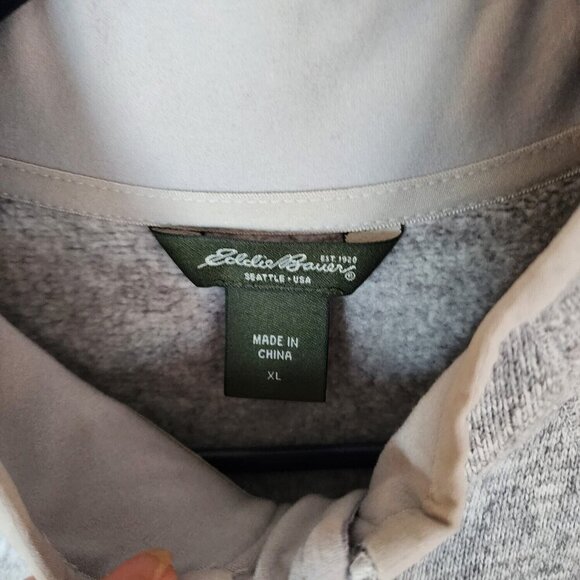 Eddie Bauer Women's Gray Fleece Jacket Full Zipper Long Sleeve Sweater Size XL - Picture 4 of 11